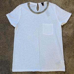 J. Crew Metallic-trim Linen T-shirt